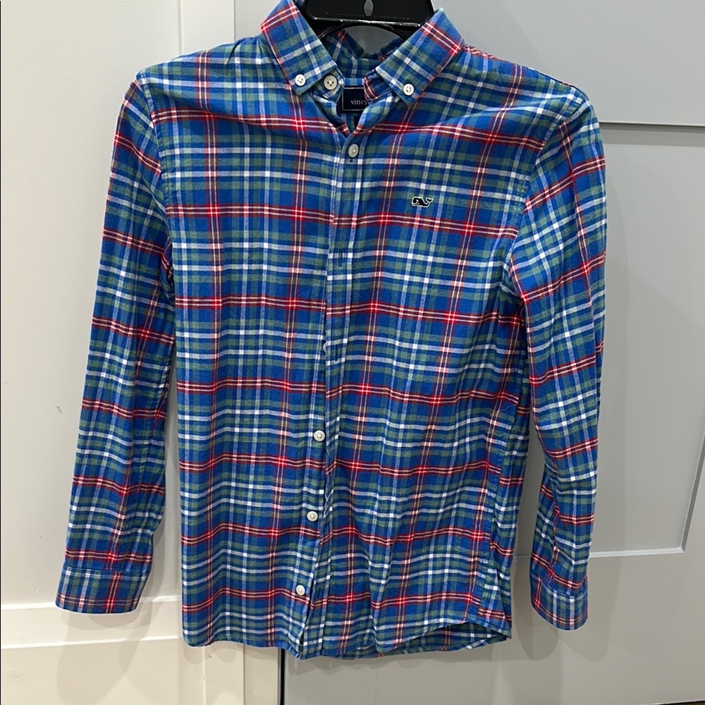 Vineyard Vines Boys Blue Plaid Shirt